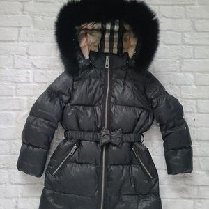 Burberry Children Girls Down Duvet Parka Black 8 Years